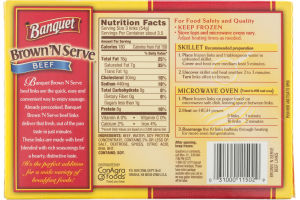 Banquet Brown 'N Serve Fully Cooked Beef Sausage Links - 10 CT