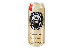 Пиво 0.5л 5% світле пшеничне нефільтроване пастеризоване Naturtrüb Hefe-Weissbier Franziskaner з/б