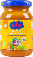 Пюре фруктово-овочеве для дітей від 4міс гомогенізоване з вітаміном C Яблуко-гарбуз-груша Elfik Magic с/б 170г