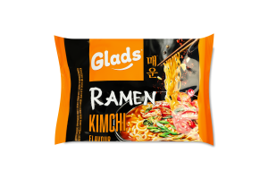 Локшина швидкого приготування з соусом зі смаком Кімчі з цукром та підсолоджувачем Рамен Glads м/у 105г