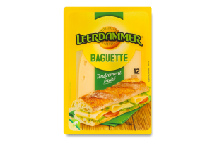 Сир напівтвердий Мааздам для багету 45% Леердаммер (10 шт) (Слайси 0,160 кг)