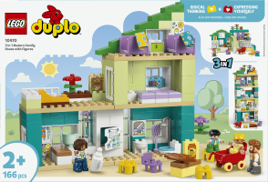 Конструктор для дітей від 2років №10470 3in1 Modern family house with figures Duplo Lego 166ел