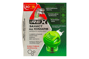 Комплект Прилад електричний для боротьби з комахами Рідина для фумігатора 30 + 15 ночей 30.6мл Irex 2шт