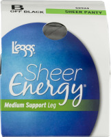 L'eggs Sheer Energy Medium Support Leg Sheer Panty B Off Black