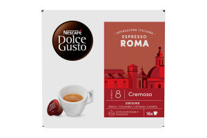 Кава смажена мелена Espresso Roma Dolce Gusto Nescafe к/у 16х6.2г