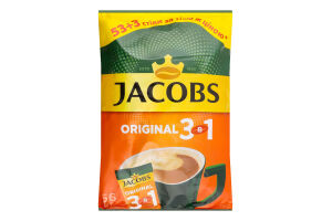 Напиток кофейный растворимый c сахаром и подсластителями 3в1 Original Jacobs м/у 56х12г