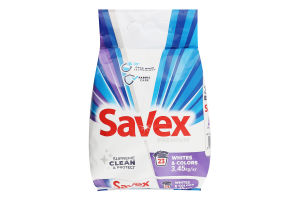 Средство моющее порошкообразное для автоматической стирки Whites&Colors Premium Savex 3.45кг