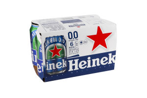 Пиво специальное 330мл 0% безалкогольное светлое фильтрованное пастеризованное Heineken ж/б