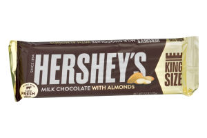 HERSHEY'S King Size Milk Chocolate with Almonds Bar, 2.6 oz