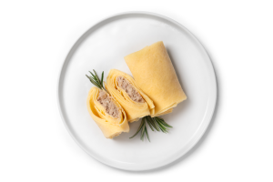 Млинці з курячим м'ясом та свининою