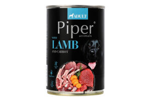 Корм д/собак з ягнятиною та морквою 400г ж/б Пайпер