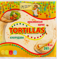 Коржі кукурудзяні мексиканські Tortillas Перша приватна пекарня м/у 265г