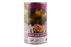 Корм д/собак з смаком яловичини 1240г ж/б Дасті