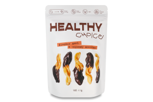Філейки дині натурально сушені в чорному шоколаді Healthy Choice д/п 185г