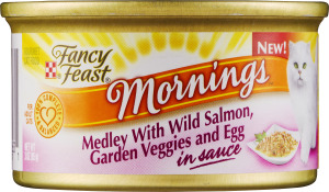 Fancy Feast Mornings Medley with Wild Salmon, Garden Veggies and Egg Gourmet Cat Food