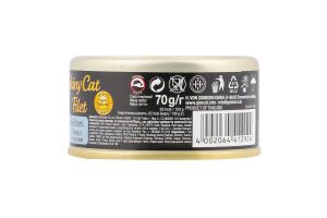 Корм консервований для котів всіх порід Тунець з анчоусами ShinyCat Filet GimCat з/б 70г