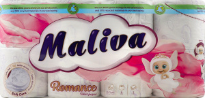 Туал. папір Maliva 8 рул. по 130 арк., 17 м, 3-х шар. Романс И944 (Болгарія)