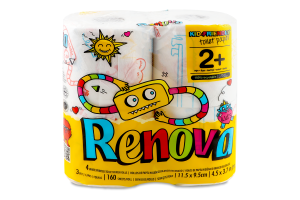 Папір туалетний Renova дитячий 3 шаровий