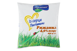 Ряженка 4% Гармонія м/у 400г