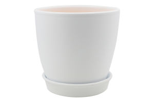Горщик білий матовий кераміка 13*12*1см Духм'яна піч