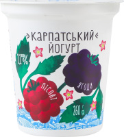 Йогурт 2.2% десертный с наполнителем Лесные ягоды Карпатский Галичина ст 260г