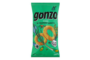 Кільця кукурудзяні зі смаком цибулі Gonzo м/у 150г