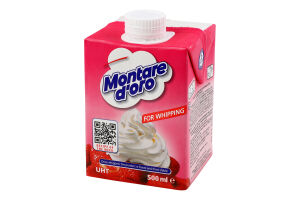 Крем д/збивання на рослинній основі солодкий 26% 0,5л т/брік Montared'oro