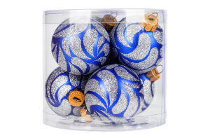 Набір куль ялинкових скляних без малюнка АСК діаметр 60мм 6шт