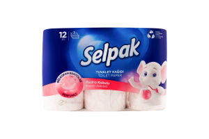 Бумага туалетная цветная с ароматом пудры 3-х слойная Perfumed Selpak 12шт