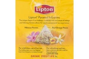 Lipton Caffeine Free Herbal Tea Pyramid Tea Bags Orange Blossom Hibiscus - 18 CT