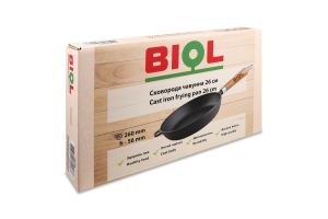 Сковорода чавунна з дерев"яною ручкою 26см РС25 Біол