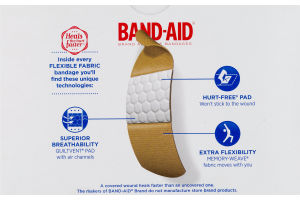 Band-Aid Adhesive Bandages Flexible Fabric One Size - 100 CT