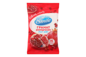 Салфетки влажные Гранат Natural extracts Smile 15шт