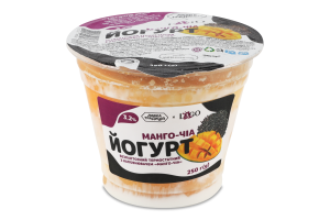 Йогурт 3.2% безлактозний термостатний з наповнювачем Манго-чіа Lago ст 250г