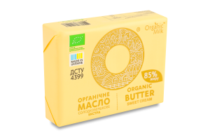 Масло сладкосливочное 85% органическое Экстра Organic Milk м/у 180г