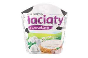 Крем-сир збитий з часником 58% 150г стакан Laciaty