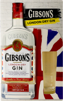 Джин London Dry 37,5% 0,7л+бокал коробка Gibson's