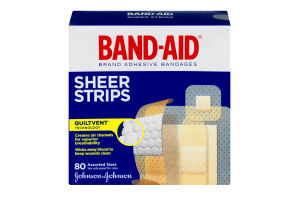 Band-Aid Sheer Strips Assorted Sizes - 80 CT