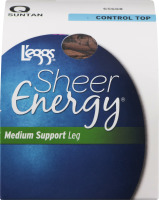 L'eggs Sheer Energy Medium Support Leg Control Top Q Suntan