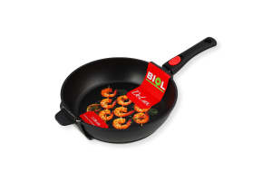 Сковорода ДеЛюкс антипригарне покриття індукційне дно з"ємна ручка 28см2817P Біол