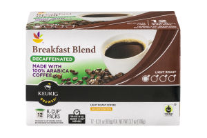 Ahold Breakfast Blend Decaffeinated 100% Arabica Coffee K-Cup Packs - 12 CT