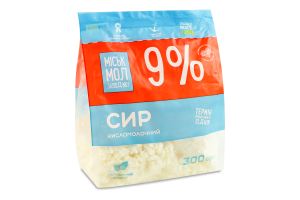 Сир кисломолочний 9% Міськмолзавод №1 м/у 300г
