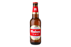 Пиво 330мл 5.5% світле фільтроване пастеризоване 5 estrellas Mahou пл