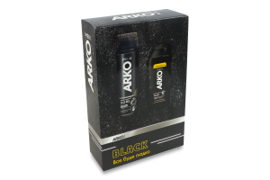 Набор подарочный Гель для бритья и умывания 2в1 200мл + Гель для душа и шампунь 2в1 260мл Black Arko Men 1шт