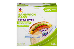 Ahold Sandwich Bags Double Zipper - 300 CT