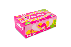Салфетки бумажные 2-х слойные ZooZoo 150шт