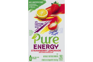 Crystal Light Pure Energy Strawberry Lemonade On-The-Go-Sticks - 6 CT