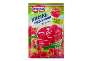 Кисель растворимый быстрого приготовления с кусочками фруктов со вкусом малины Dr.Oetker м/у 31.5г