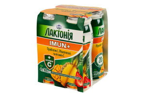 Напій кисломолочний 1.5% йогуртний з наповнювачем Мультифрукт Імун+ Лактонія к/у 4х100г