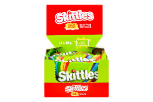 Драже жувальні у різнокольоровій цукровій оболонці Кисломікс Skittles м/у 38г